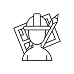 artisans du batiment avec plan et crayon... pour l'aide au choix et au DCE